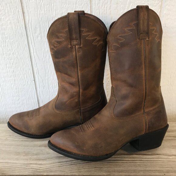 Ariat Sedona Mens Brown Leather Cowboy Western Ranch Boots 11 EE 34625 - Picture 2 of 13